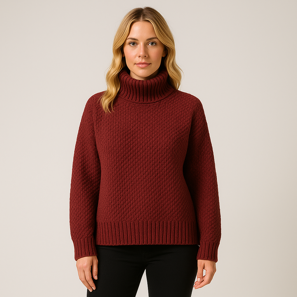 Dames Turtleneck Cardigan – Warme Dikke Breisteek Pullover