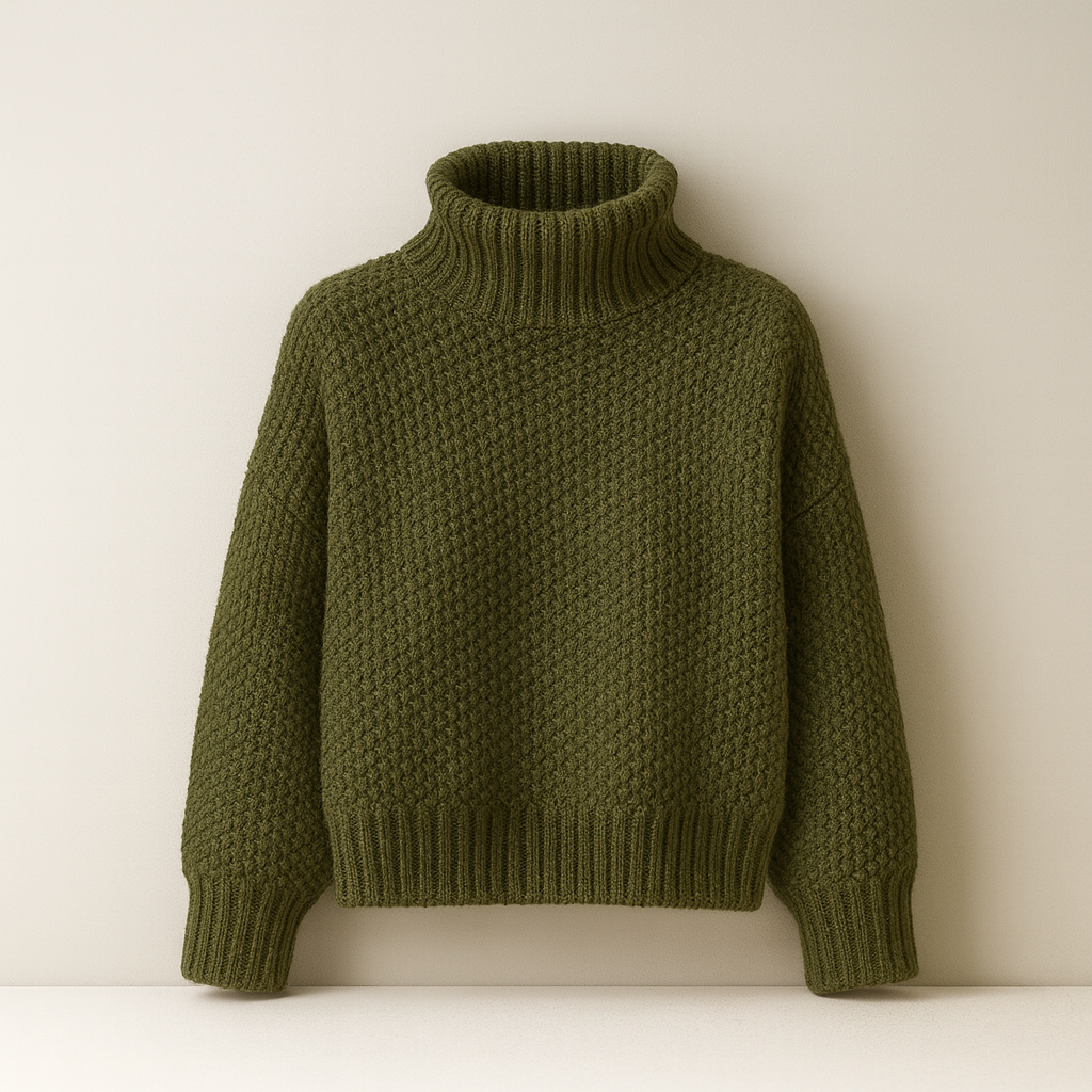 Dames Turtleneck Cardigan – Warme Dikke Breisteek Pullover