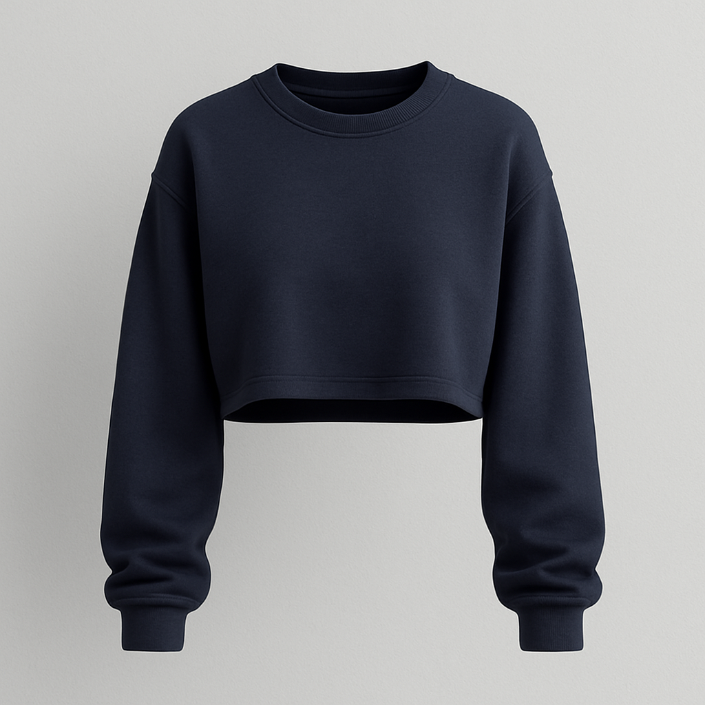 Tijdloze Katoen Long Sleeve Crop Top