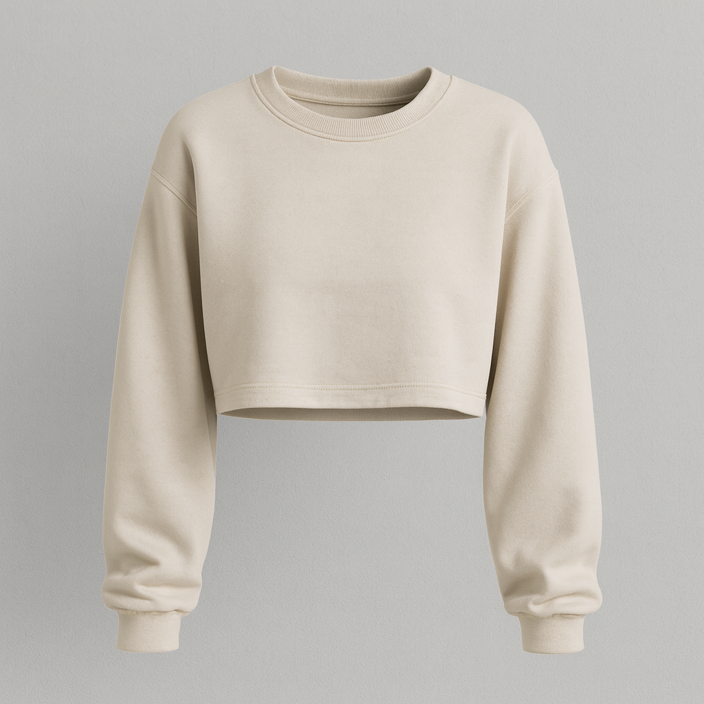 Tijdloze Katoen Long Sleeve Crop Top