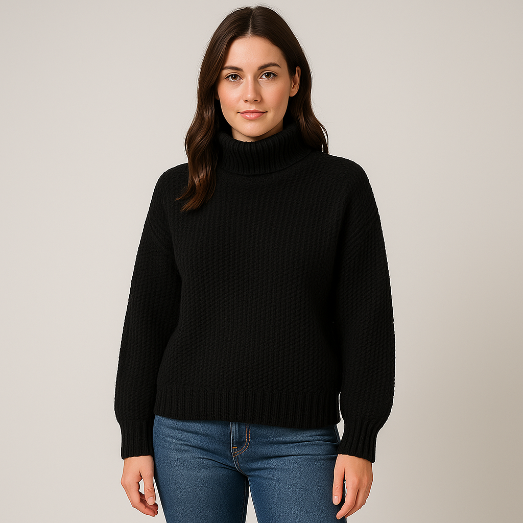 Dames Turtleneck Cardigan – Warme Dikke Breisteek Pullover